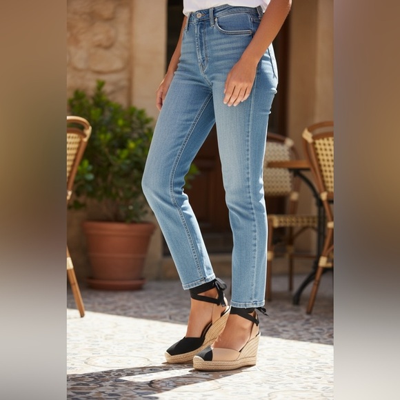 Zara Espadrille Wedge Sandals Black Tan Ankle Tie Wrap Platform Heels Size 8.5 - Picture 5 of 16